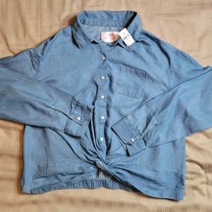 Blue jean long sleeve button up